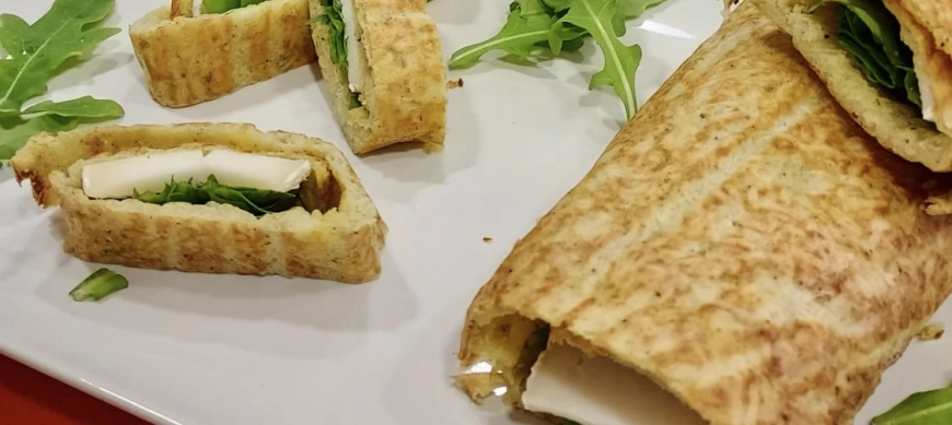 Rollo de patata con queso de cabra