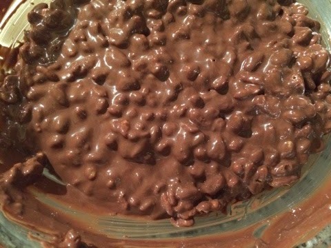 Turrón de chocolate con arroz inflado,